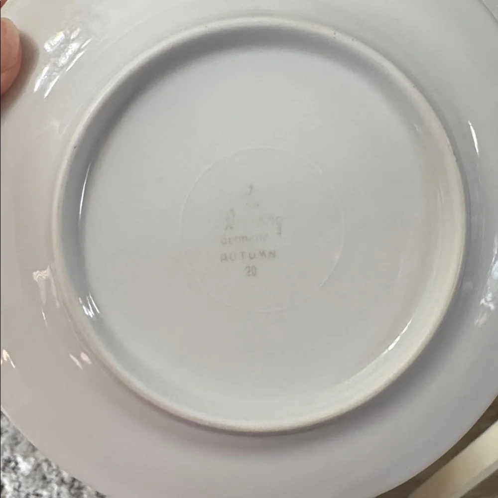 Winterling Germany Autumn Leaves Set of 4 Dessert Salad Plates Gold Trim Rim
